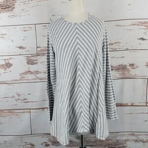 Coolibar Women's Horizon Striped Tunic Top - UPF 50+ Sun Protective Grey Small
